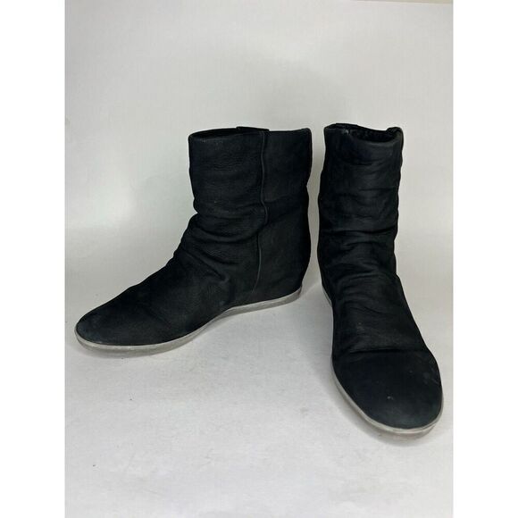 Keys Ankle Boots Wedge Heel Women Size 38 US 7 Black Suede - Picture 2 of 14